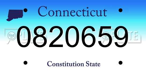 0820659 Connecticut License Plate