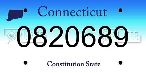 0820689 Connecticut License Plate