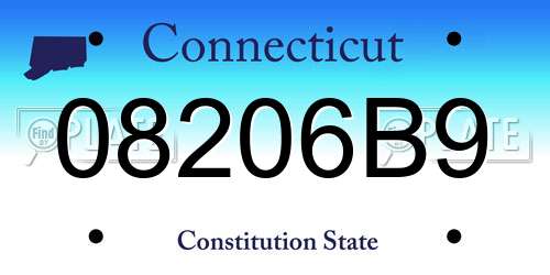 08206B9 Connecticut License Plate
