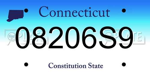 08206S9 Connecticut License Plate