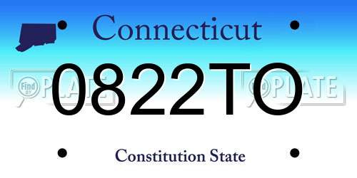 0822TO Connecticut License Plate