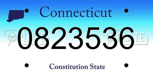 0823536 Connecticut License Plate