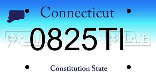 0825TI Connecticut License Plate