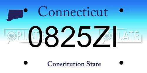 0825ZI Connecticut License Plate