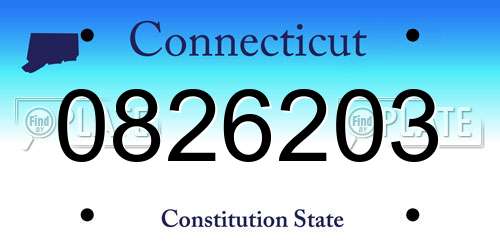 0826203 Connecticut License Plate