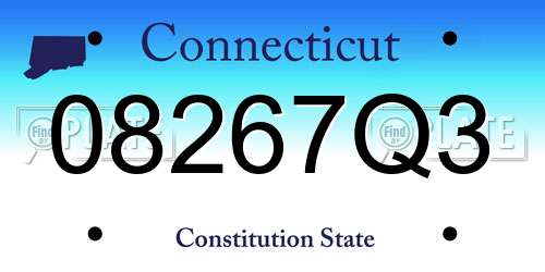 08267Q3 Connecticut License Plate
