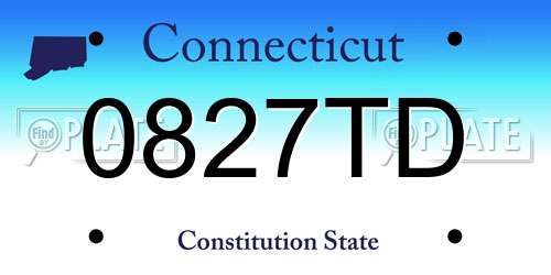 0827TD Connecticut License Plate
