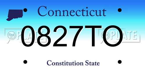 0827TO Connecticut License Plate