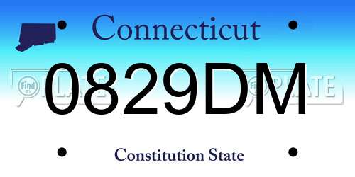 0829DM Connecticut License Plate
