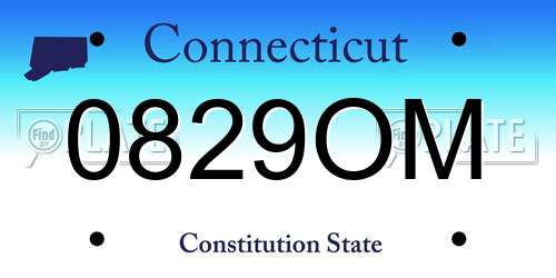 0829OM Connecticut License Plate