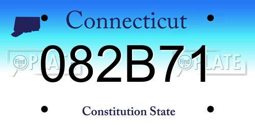 082B71 Connecticut License Plate