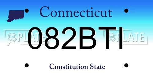 082BTI Connecticut License Plate