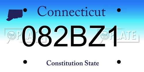 082BZ1 Connecticut License Plate