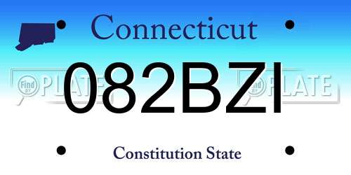 082BZI Connecticut License Plate