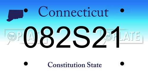 082S21 Connecticut License Plate