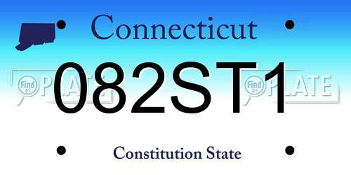 082ST1 Connecticut License Plate