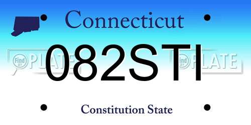 082STI Connecticut License Plate
