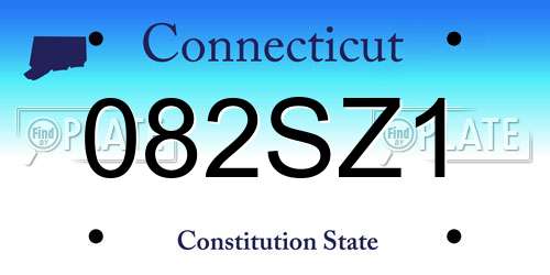 082SZ1 Connecticut License Plate
