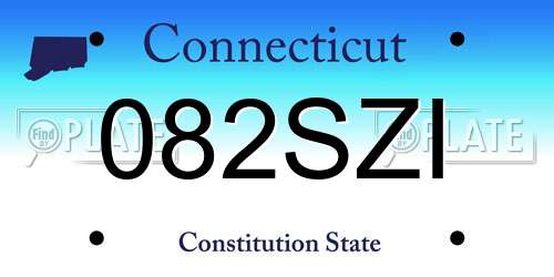 082SZI Connecticut License Plate