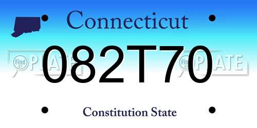 082T70 Connecticut License Plate