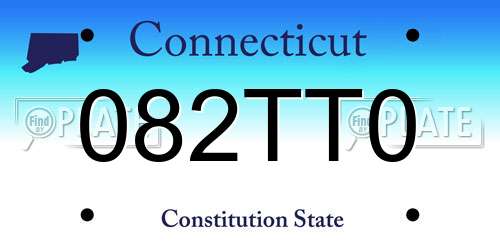 082TT0 Connecticut License Plate