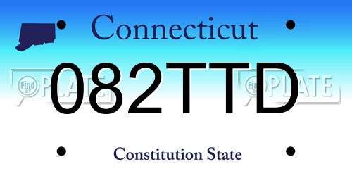 082TTD Connecticut License Plate
