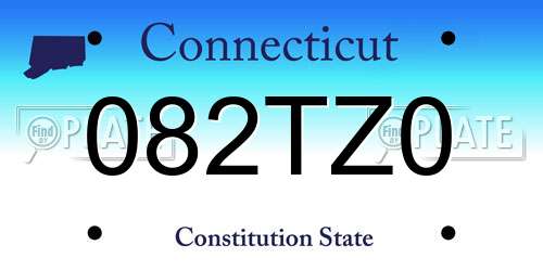 082TZ0 Connecticut License Plate