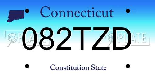 082TZD Connecticut License Plate