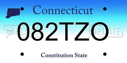082TZO Connecticut License Plate