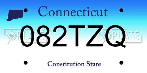 082TZQ Connecticut License Plate