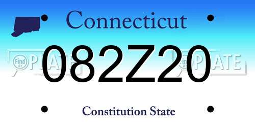 082Z20 Connecticut License Plate