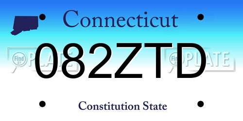 082ZTD Connecticut License Plate