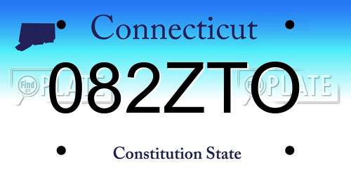 082ZTO Connecticut License Plate