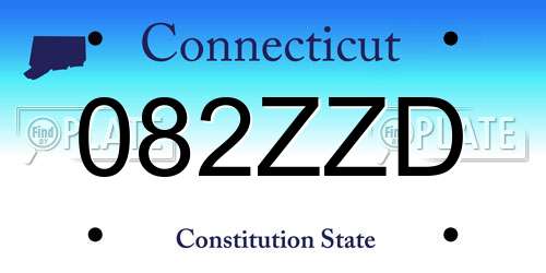 082ZZD Connecticut License Plate