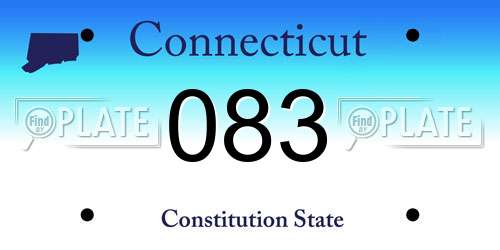 083 Connecticut License Plate