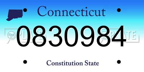 0830984 Connecticut License Plate
