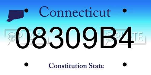 08309B4 Connecticut License Plate