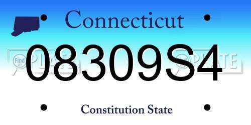08309S4 Connecticut License Plate