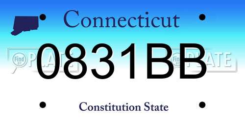 0831BB Connecticut License Plate
