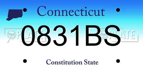 0831BS Connecticut License Plate