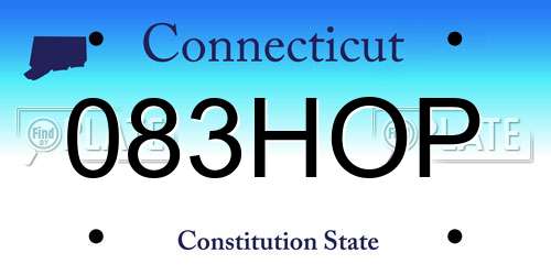 083HOP Connecticut License Plate