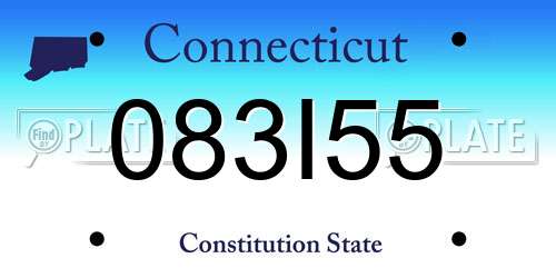 083I55 Connecticut License Plate