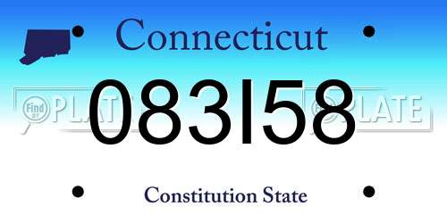 083I58 Connecticut License Plate