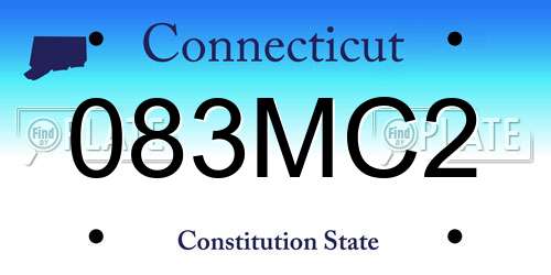083MC2 Connecticut License Plate