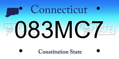 083MC7 Connecticut License Plate
