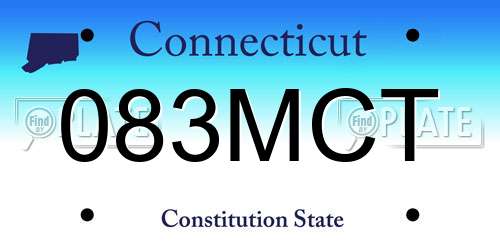 083MCT Connecticut License Plate