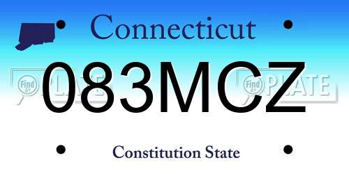 083MCZ Connecticut License Plate
