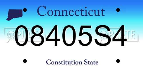 08405S4 Connecticut License Plate