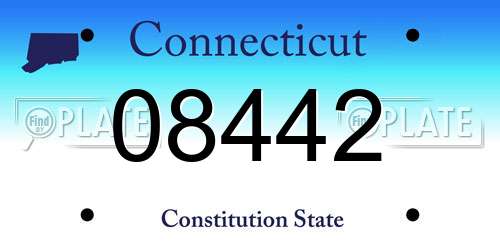 08442 Connecticut License Plate