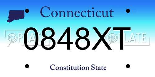 0848XT Connecticut License Plate